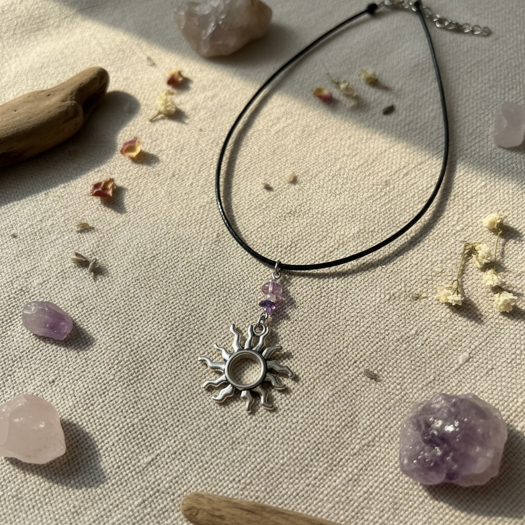 Swirly sun necklace