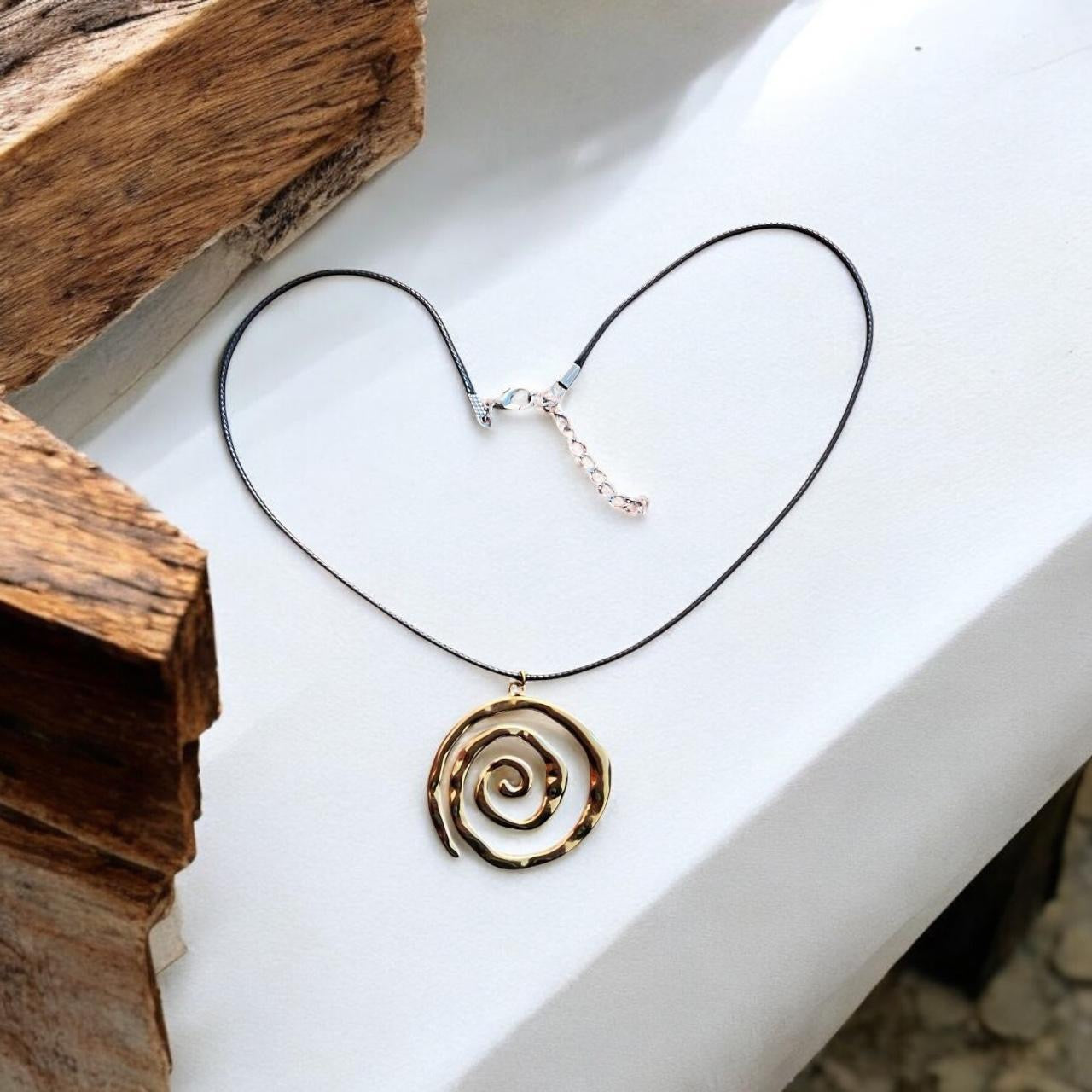 Spiral statement necklace