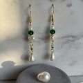 Emerald green & gold dangles