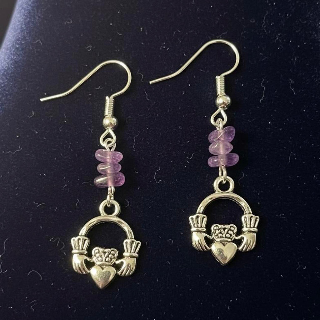 Claddagh stone dangles