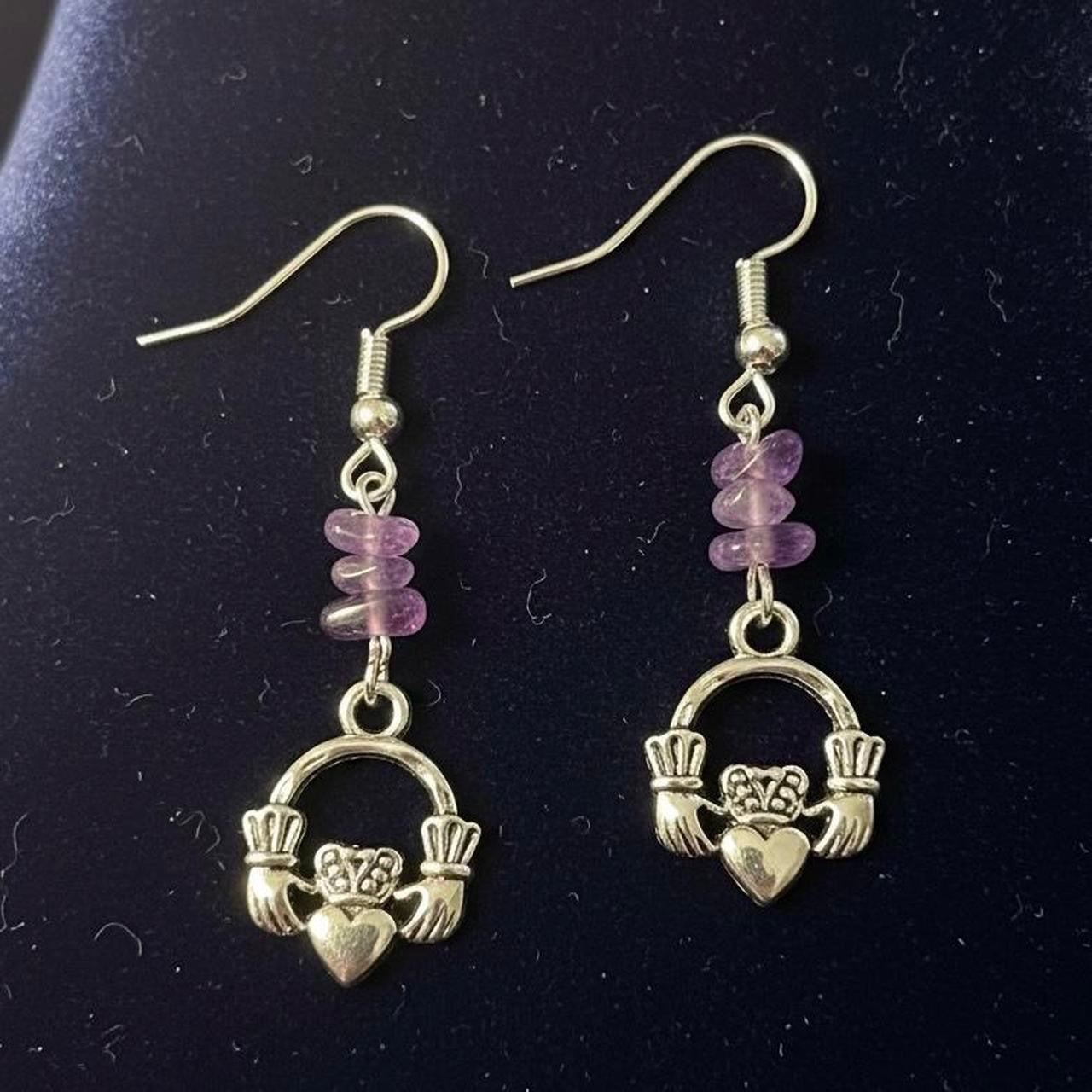 Claddagh stone dangles