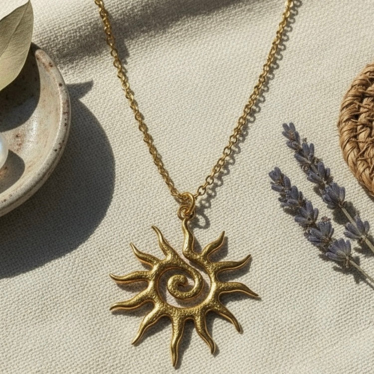 Boho sun necklace