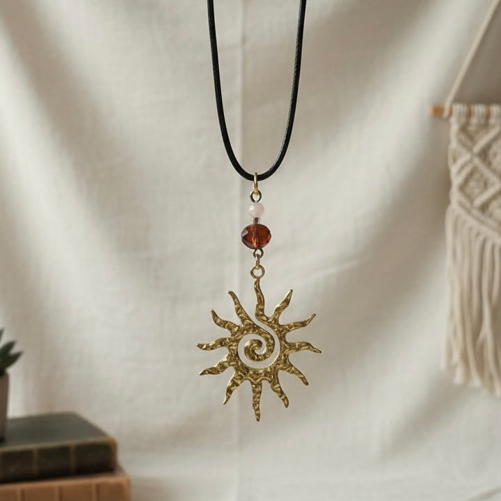 Boho sun necklace