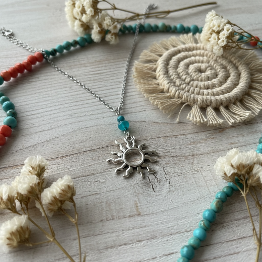 Swirly sun necklace