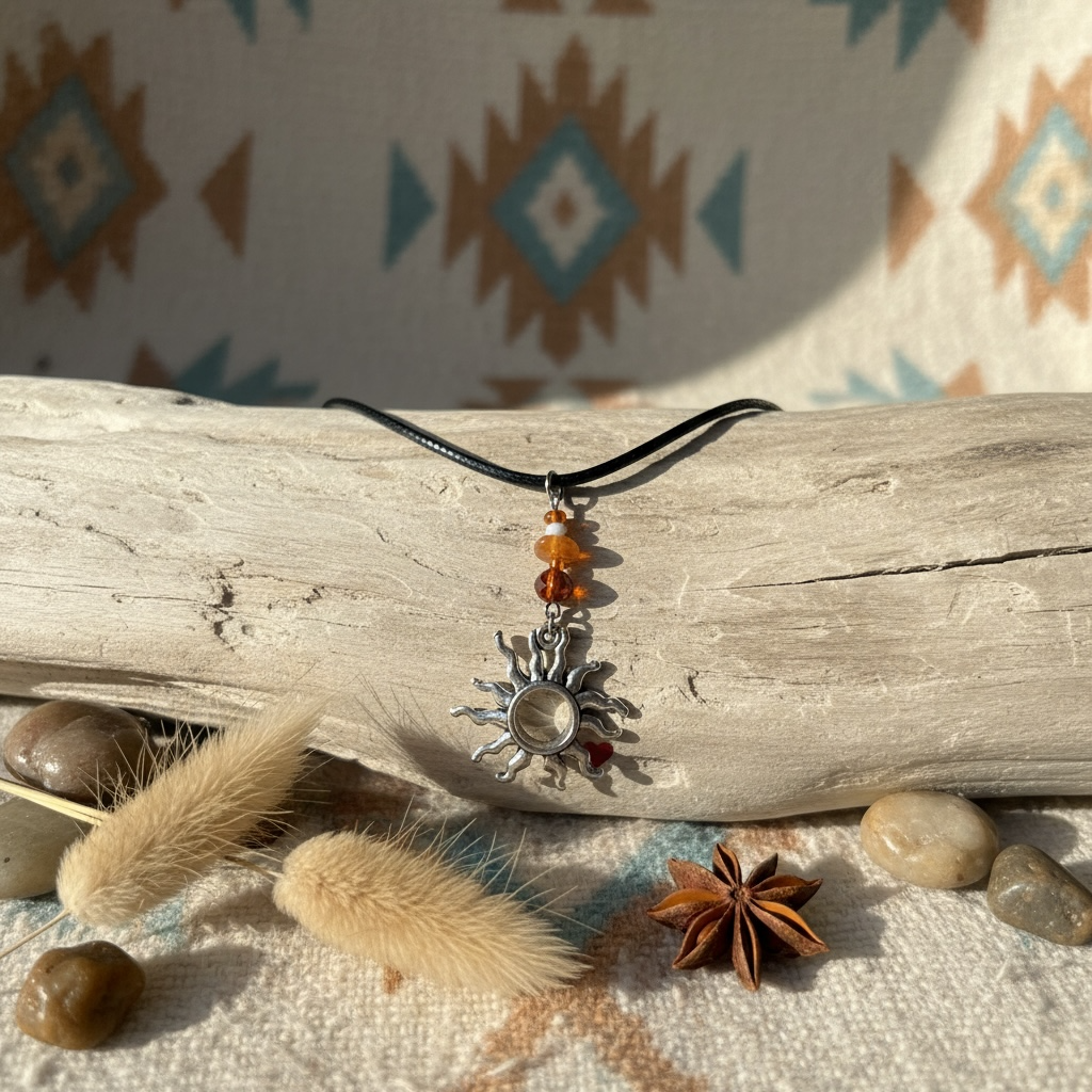 Swirly sun necklace
