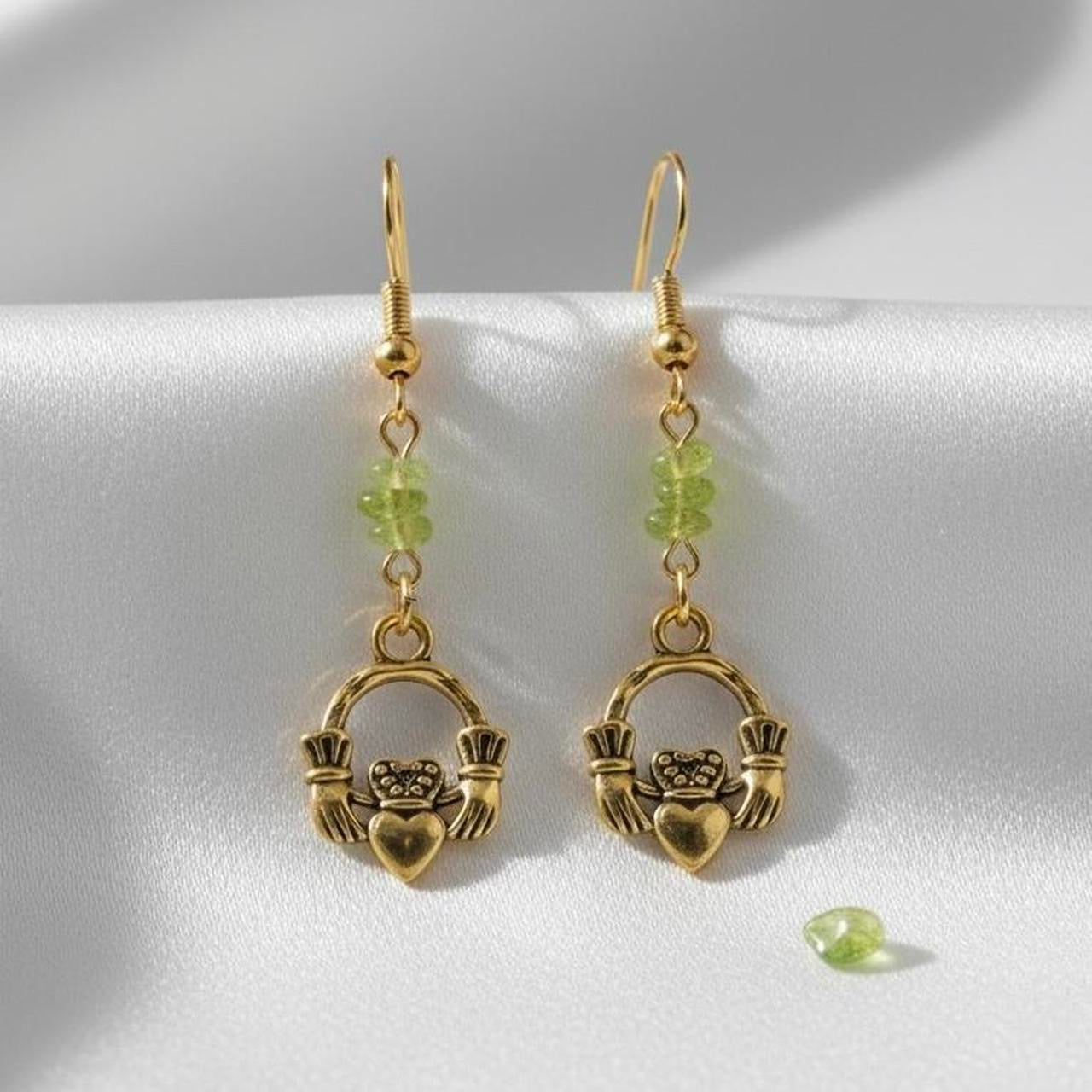 Claddagh stone dangles