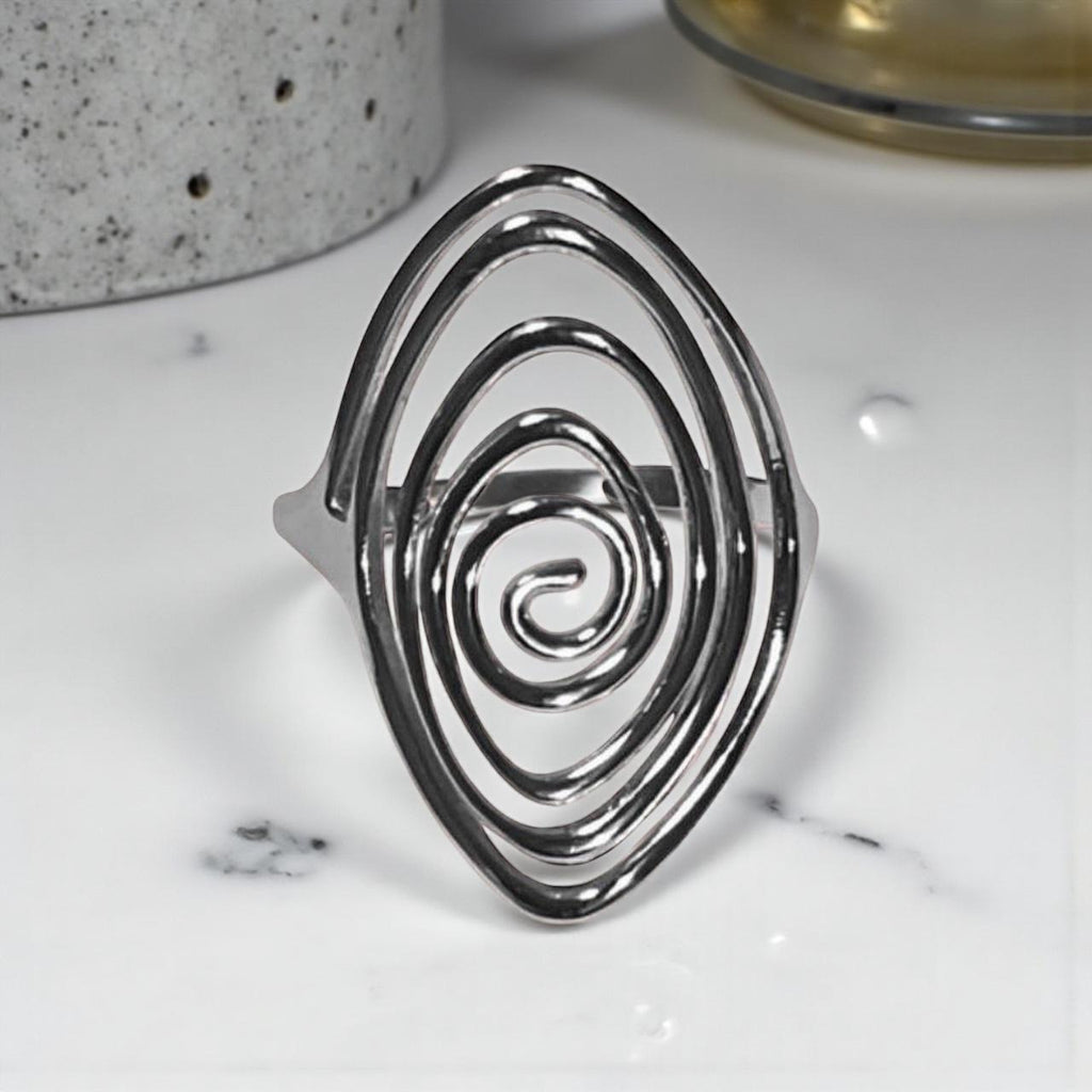 Large spiral statement ring