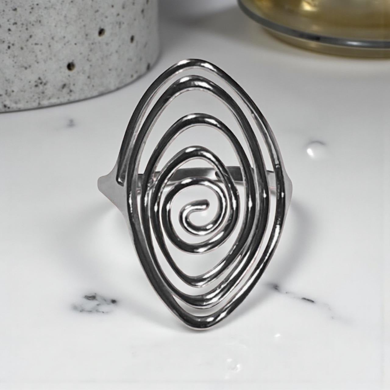 Large spiral statement ring