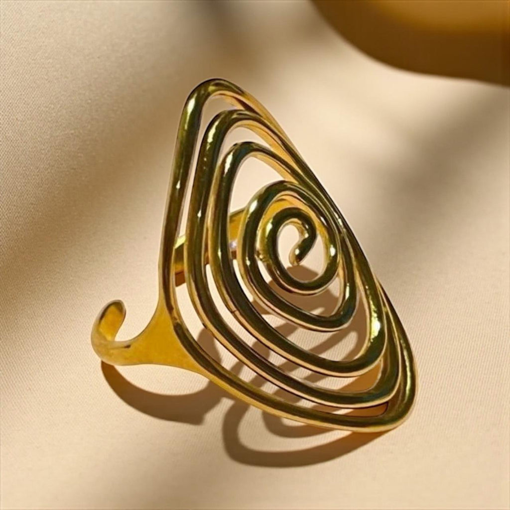 Large spiral statement ring