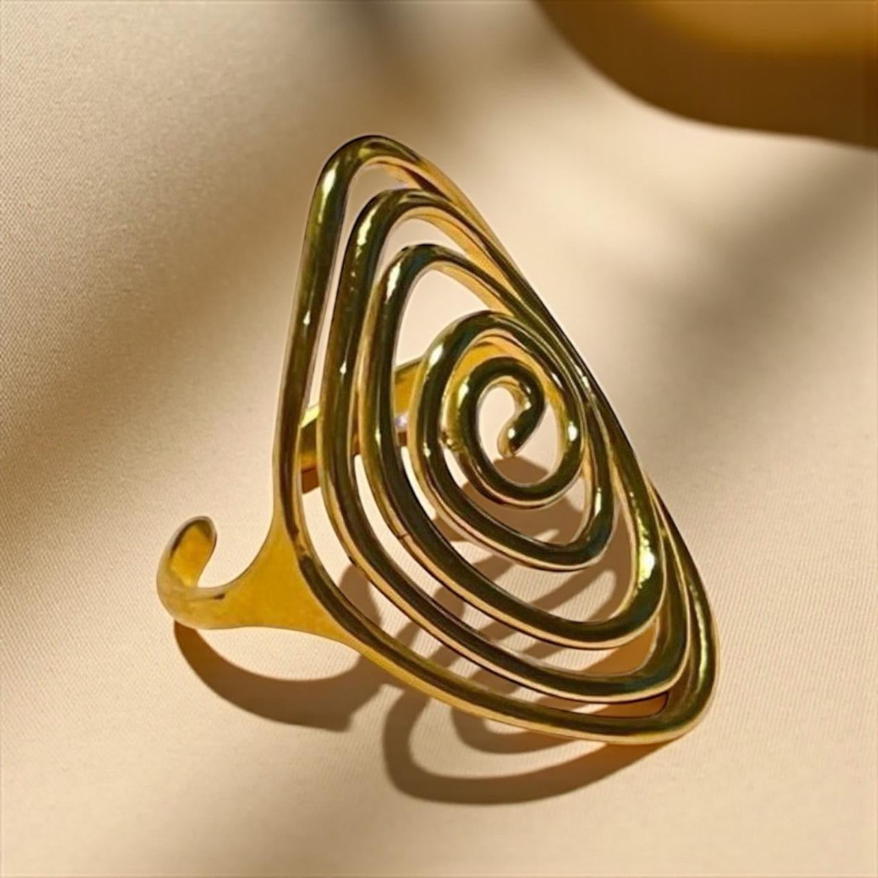 Large spiral statement ring
